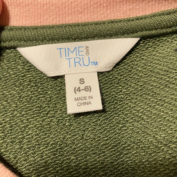 Ladies Graphic Monogramed Green and Peachy/Pink Sweatshirt - Picture 10 of 10